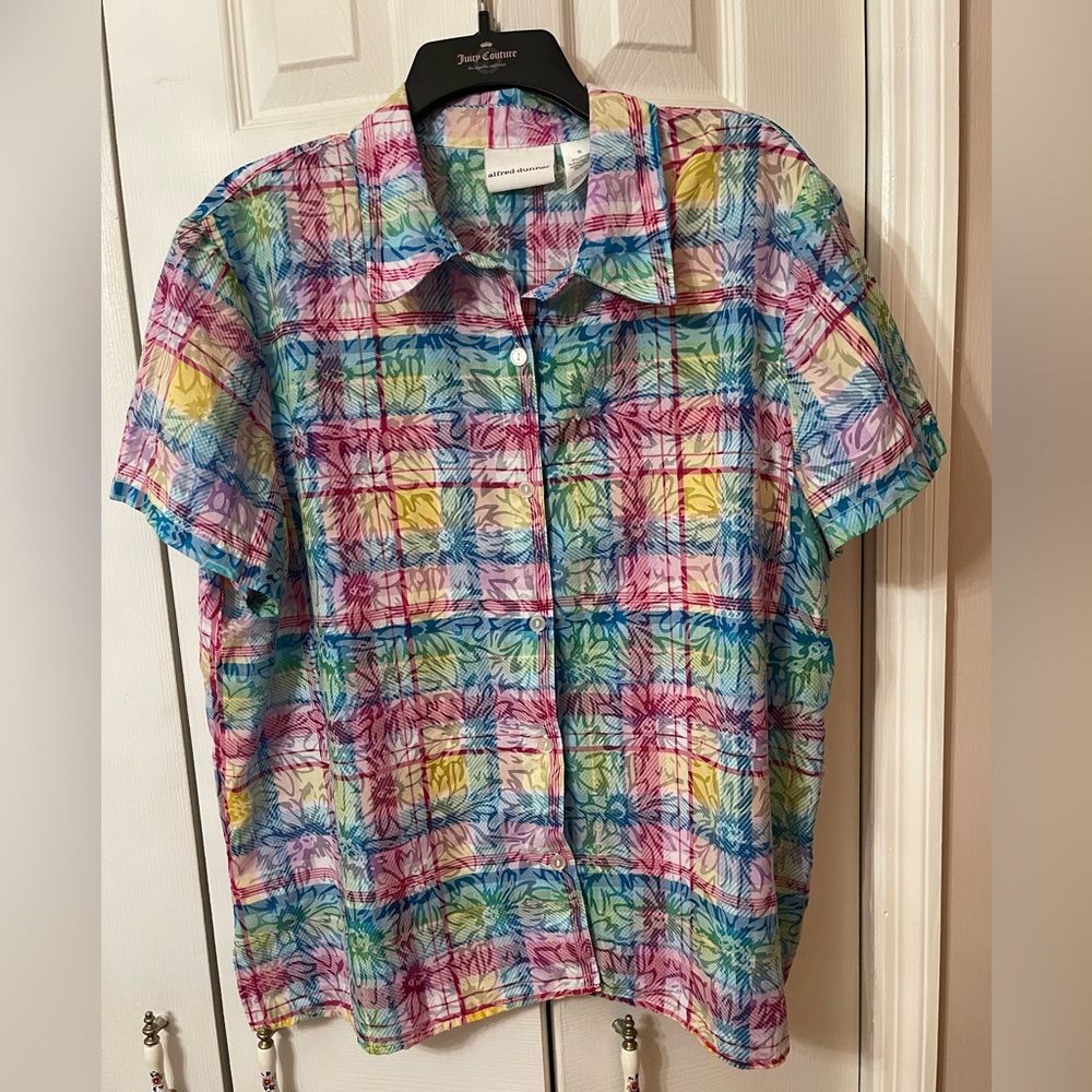 Alfred Dunner multi colored floral shirt Size XL EUC